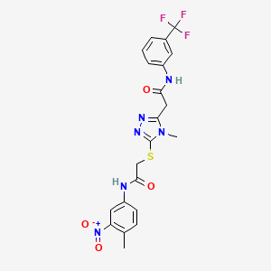 2-[4-methyl-5-({2-[(4-methyl-3-nitrophenyl)amino]-2-oxoethyl}sulfanyl)-4H-1,2,4-triazol-3-yl]-N-[3-(trifluoromethyl)phenyl]acetamide