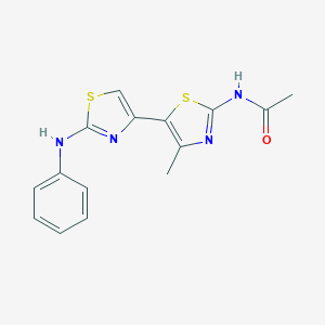 molecular formula C15H14N4OS2 B415894 N-(2'-anilino-4-methyl-4',5-bis[1,3-thiazole]-2-yl)acetamide 