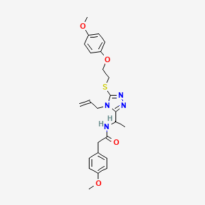 N-{1-[5-{[2-(4-methoxyphenoxy)ethyl]sulfanyl}-4-(prop-2-en-1-yl)-4H-1,2,4-triazol-3-yl]ethyl}-2-(4-methoxyphenyl)acetamide