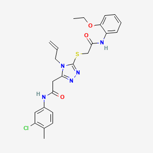 molecular formula C24H26ClN5O3S B4158976 2-{[5-{2-[(3-chloro-4-methylphenyl)amino]-2-oxoethyl}-4-(prop-2-en-1-yl)-4H-1,2,4-triazol-3-yl]sulfanyl}-N-(2-ethoxyphenyl)acetamide 