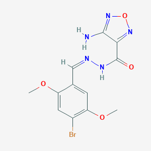 molecular formula C12H12BrN5O4 B415898 4-amino-N'-(4-bromo-2,5-dimethoxybenzylidene)-1,2,5-oxadiazole-3-carbohydrazide 
