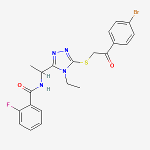 N-[1-(5-{[2-(4-bromophenyl)-2-oxoethyl]sulfanyl}-4-ethyl-4H-1,2,4-triazol-3-yl)ethyl]-2-fluorobenzamide