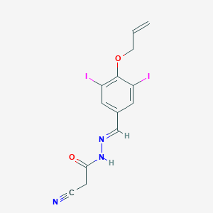 molecular formula C13H11I2N3O2 B415900 N'-[4-(allyloxy)-3,5-diiodobenzylidene]-2-cyanoacetohydrazide 