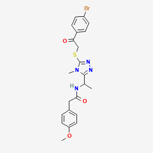 N-[1-(5-{[2-(4-bromophenyl)-2-oxoethyl]sulfanyl}-4-methyl-4H-1,2,4-triazol-3-yl)ethyl]-2-(4-methoxyphenyl)acetamide