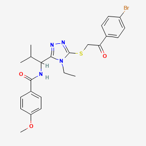 N-[1-(5-{[2-(4-bromophenyl)-2-oxoethyl]sulfanyl}-4-ethyl-4H-1,2,4-triazol-3-yl)-2-methylpropyl]-4-methoxybenzamide