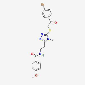 N-[2-(5-{[2-(4-bromophenyl)-2-oxoethyl]sulfanyl}-4-methyl-4H-1,2,4-triazol-3-yl)ethyl]-4-methoxybenzamide