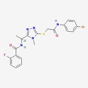 N-{1-[5-({2-[(4-bromophenyl)amino]-2-oxoethyl}thio)-4-methyl-4H-1,2,4-triazol-3-yl]ethyl}-2-fluorobenzamide