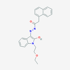 molecular formula C24H23N3O3 B415906 N'-[1-(2-ethoxyethyl)-2-oxo-1,2-dihydro-3H-indol-3-ylidene]-2-(1-naphthyl)acetohydrazide CAS No. 331829-98-2