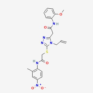 molecular formula C23H24N6O5S B4159064 2-{[5-{2-[(2-methoxyphenyl)amino]-2-oxoethyl}-4-(prop-2-en-1-yl)-4H-1,2,4-triazol-3-yl]sulfanyl}-N-(2-methyl-4-nitrophenyl)acetamide 