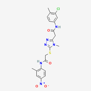 2-[(5-{2-[(3-chloro-4-methylphenyl)amino]-2-oxoethyl}-4-methyl-4H-1,2,4-triazol-3-yl)thio]-N-(2-methyl-4-nitrophenyl)acetamide