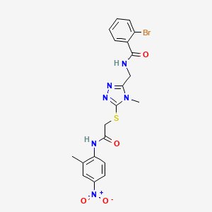 2-bromo-N-{[4-methyl-5-({2-[(2-methyl-4-nitrophenyl)amino]-2-oxoethyl}sulfanyl)-4H-1,2,4-triazol-3-yl]methyl}benzamide