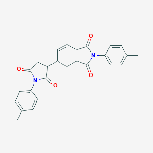 molecular formula C27H26N2O4 B415909 7-methyl-2-(4-methylphenyl)-5-[1-(4-methylphenyl)-2,5-dioxo-3-pyrrolidinyl]-3a,4,5,7a-tetrahydro-1H-isoindole-1,3(2H)-dione 