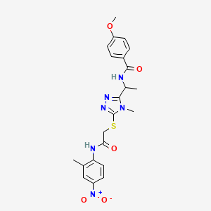 4-methoxy-N-{1-[4-methyl-5-({2-[(2-methyl-4-nitrophenyl)amino]-2-oxoethyl}thio)-4H-1,2,4-triazol-3-yl]ethyl}benzamide