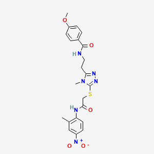 4-methoxy-N-{2-[4-methyl-5-({2-[(2-methyl-4-nitrophenyl)amino]-2-oxoethyl}sulfanyl)-4H-1,2,4-triazol-3-yl]ethyl}benzamide