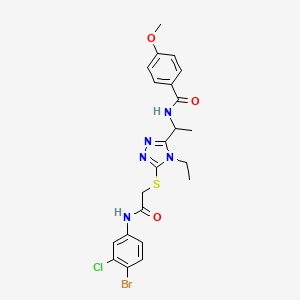 N-{1-[5-({2-[(4-bromo-3-chlorophenyl)amino]-2-oxoethyl}thio)-4-ethyl-4H-1,2,4-triazol-3-yl]ethyl}-4-methoxybenzamide