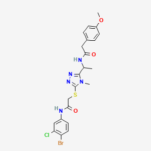 N-{1-[5-({2-[(4-bromo-3-chlorophenyl)amino]-2-oxoethyl}sulfanyl)-4-methyl-4H-1,2,4-triazol-3-yl]ethyl}-2-(4-methoxyphenyl)acetamide