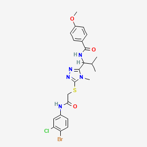 N-{1-[5-({2-[(4-bromo-3-chlorophenyl)amino]-2-oxoethyl}thio)-4-methyl-4H-1,2,4-triazol-3-yl]-2-methylpropyl}-4-methoxybenzamide