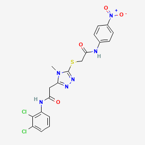 molecular formula C19H16Cl2N6O4S B4159144 N-(2,3-dichlorophenyl)-2-[4-methyl-5-[2-(4-nitroanilino)-2-oxoethyl]sulfanyl-1,2,4-triazol-3-yl]acetamide 