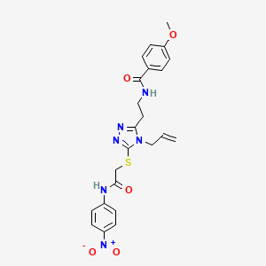 4-methoxy-N-{2-[5-({2-[(4-nitrophenyl)amino]-2-oxoethyl}sulfanyl)-4-(prop-2-en-1-yl)-4H-1,2,4-triazol-3-yl]ethyl}benzamide