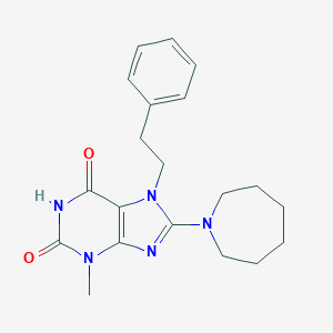 molecular formula C20H25N5O2 B415918 8-Azepan-1-yl-3-methyl-7-phenethyl-3,7-dihydro-purine-2,6-dione CAS No. 313380-56-2