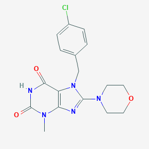 molecular formula C17H18ClN5O3 B415919 7-(4-chlorobenzyl)-3-methyl-8-(4-morpholinyl)-3,7-dihydro-1H-purine-2,6-dione CAS No. 305864-40-8