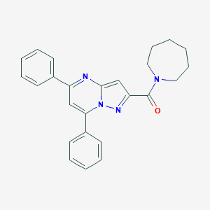 molecular formula C25H24N4O B415921 2-(1-Azepanylcarbonyl)-5,7-diphenylpyrazolo[1,5-a]pyrimidine 
