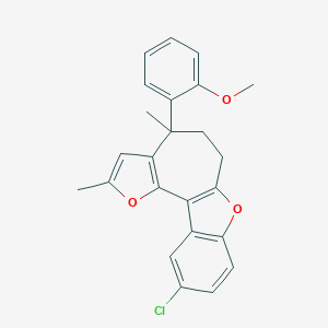 molecular formula C24H21ClO3 B415923 15-Chloro-7-(2-methoxyphenyl)-4,7-dimethyl-3,11-dioxatetracyclo[8.7.0.02,6.012,17]heptadeca-1(10),2(6),4,12(17),13,15-hexaene CAS No. 220542-90-5