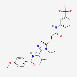 N-(1-{4-ethyl-5-[(2-oxo-2-{[3-(trifluoromethyl)phenyl]amino}ethyl)thio]-4H-1,2,4-triazol-3-yl}-2-methylpropyl)-4-methoxybenzamide