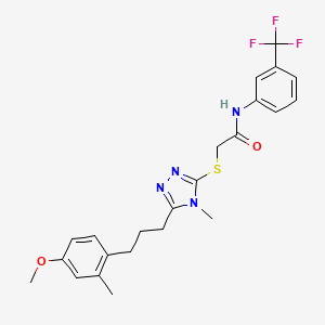 2-({5-[3-(4-methoxy-2-methylphenyl)propyl]-4-methyl-4H-1,2,4-triazol-3-yl}sulfanyl)-N-[3-(trifluoromethyl)phenyl]acetamide