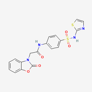 molecular formula C18H14N4O5S2 B4159247 2-(2-oxo-1,3-benzoxazol-3(2H)-yl)-N-{4-[(1,3-thiazol-2-ylamino)sulfonyl]phenyl}acetamide 