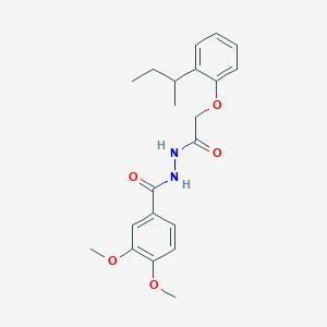 molecular formula C21H26N2O5 B4159261 N'-[(2-sec-butylphenoxy)acetyl]-3,4-dimethoxybenzohydrazide 