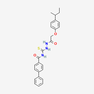 molecular formula C26H27N3O3S B4159302 N-({2-[(4-sec-butylphenoxy)acetyl]hydrazino}carbonothioyl)-4-biphenylcarboxamide 