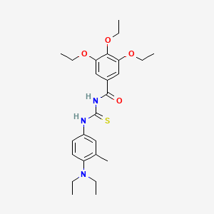 molecular formula C25H35N3O4S B4159321 N-({[4-(diethylamino)-3-methylphenyl]amino}carbonothioyl)-3,4,5-triethoxybenzamide 