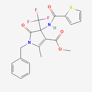 molecular formula C20H17F3N2O4S B4159334 METHYL 1-BENZYL-2-METHYL-5-OXO-4-(THIOPHENE-2-AMIDO)-4-(TRIFLUOROMETHYL)-4,5-DIHYDRO-1H-PYRROLE-3-CARBOXYLATE 