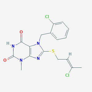 molecular formula C17H16Cl2N4O2S B415934 7-(2-chlorobenzyl)-8-[(3-chloro-2-butenyl)sulfanyl]-3-methyl-3,7-dihydro-1H-purine-2,6-dione CAS No. 331841-47-5