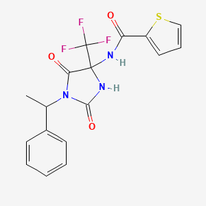 molecular formula C17H14F3N3O3S B4159343 N-[2,5-dioxo-1-(1-phenylethyl)-4-(trifluoromethyl)imidazolidin-4-yl]thiophene-2-carboxamide 