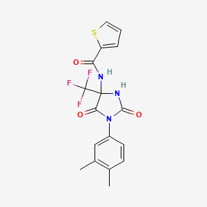 molecular formula C17H14F3N3O3S B4159355 N-[1-(3,4-dimethylphenyl)-2,5-dioxo-4-(trifluoromethyl)imidazolidin-4-yl]thiophene-2-carboxamide 