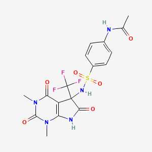 N-(4-{[1,3-DIMETHYL-2,4,6-TRIOXO-5-(TRIFLUOROMETHYL)-1H,2H,3H,4H,5H,6H,7H-PYRROLO[2,3-D]PYRIMIDIN-5-YL]SULFAMOYL}PHENYL)ACETAMIDE