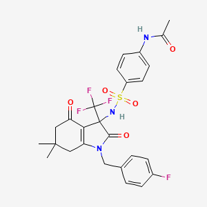 N-[4-({[1-(4-fluorobenzyl)-6,6-dimethyl-2,4-dioxo-3-(trifluoromethyl)-2,3,4,5,6,7-hexahydro-1H-indol-3-yl]amino}sulfonyl)phenyl]acetamide