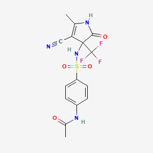 molecular formula C15H13F3N4O4S B4159370 N-[4-({[4-cyano-5-methyl-2-oxo-3-(trifluoromethyl)-2,3-dihydro-1H-pyrrol-3-yl]amino}sulfonyl)phenyl]acetamide 