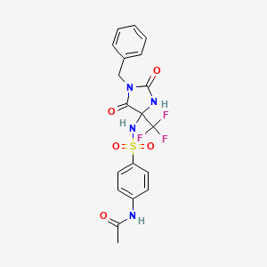 molecular formula C19H17F3N4O5S B4159374 N-[4-({[1-benzyl-2,5-dioxo-4-(trifluoromethyl)-4-imidazolidinyl]amino}sulfonyl)phenyl]acetamide 