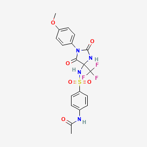 N-(4-{[1-(4-methoxyphenyl)-2,5-dioxo-4-(trifluoromethyl)imidazolidin-4-yl]sulfamoyl}phenyl)acetamide