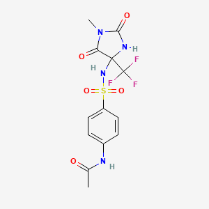 molecular formula C13H13F3N4O5S B4159423 N-(4-{[1-METHYL-2,5-DIOXO-4-(TRIFLUOROMETHYL)IMIDAZOLIDIN-4-YL]SULFAMOYL}PHENYL)ACETAMIDE 