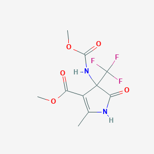 molecular formula C10H11F3N2O5 B4159431 methyl 4-[(methoxycarbonyl)amino]-2-methyl-5-oxo-4-(trifluoromethyl)-4,5-dihydro-1H-pyrrole-3-carboxylate 