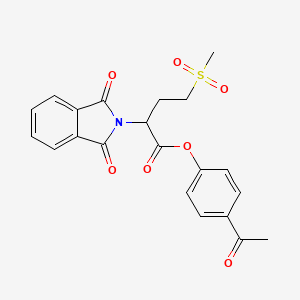 molecular formula C21H19NO7S B4159450 4-acetylphenyl 2-(1,3-dioxo-1,3-dihydro-2H-isoindol-2-yl)-4-(methylsulfonyl)butanoate 