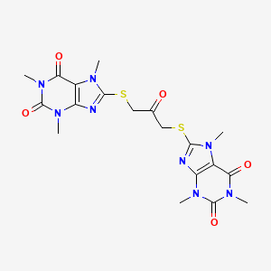 8,8'-[(2-oxo-1,3-propanediyl)bis(thio)]bis(1,3,7-trimethyl-3,7-dihydro-1H-purine-2,6-dione)