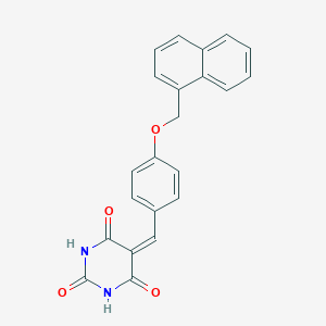 molecular formula C22H16N2O4 B415948 5-{[4-(Naphthylmethoxy)phenyl]methylene}-1,3-dihydropyrimidine-2,4,6-trione CAS No. 6086-86-8