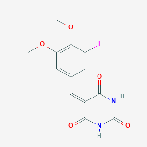molecular formula C13H11IN2O5 B415949 5-(3-iodo-4,5-dimethoxybenzylidene)-2,4,6(1H,3H,5H)-pyrimidinetrione 