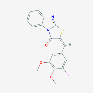 molecular formula C18H13IN2O3S B415950 2-(3-Iodo-4,5-dimethoxy-benzylidene)-benzo[4,5]imidazo[2,1-b]thiazol-3-one 