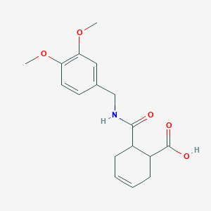 molecular formula C17H21NO5 B4159504 6-{[(3,4-dimethoxybenzyl)amino]carbonyl}-3-cyclohexene-1-carboxylic acid 